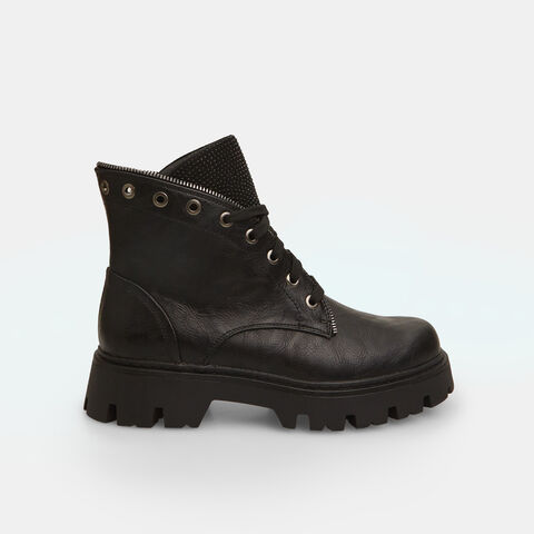 Botas de mujer con cremallera y diamantes de imitación , Negro Botas de mujer con cremallera y diamantes de imitación , Negro